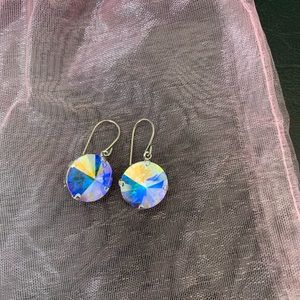 Clear stone drop earrings